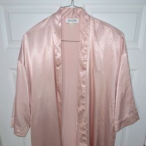 Vintage Christian Dior Light Pink Satin Robe